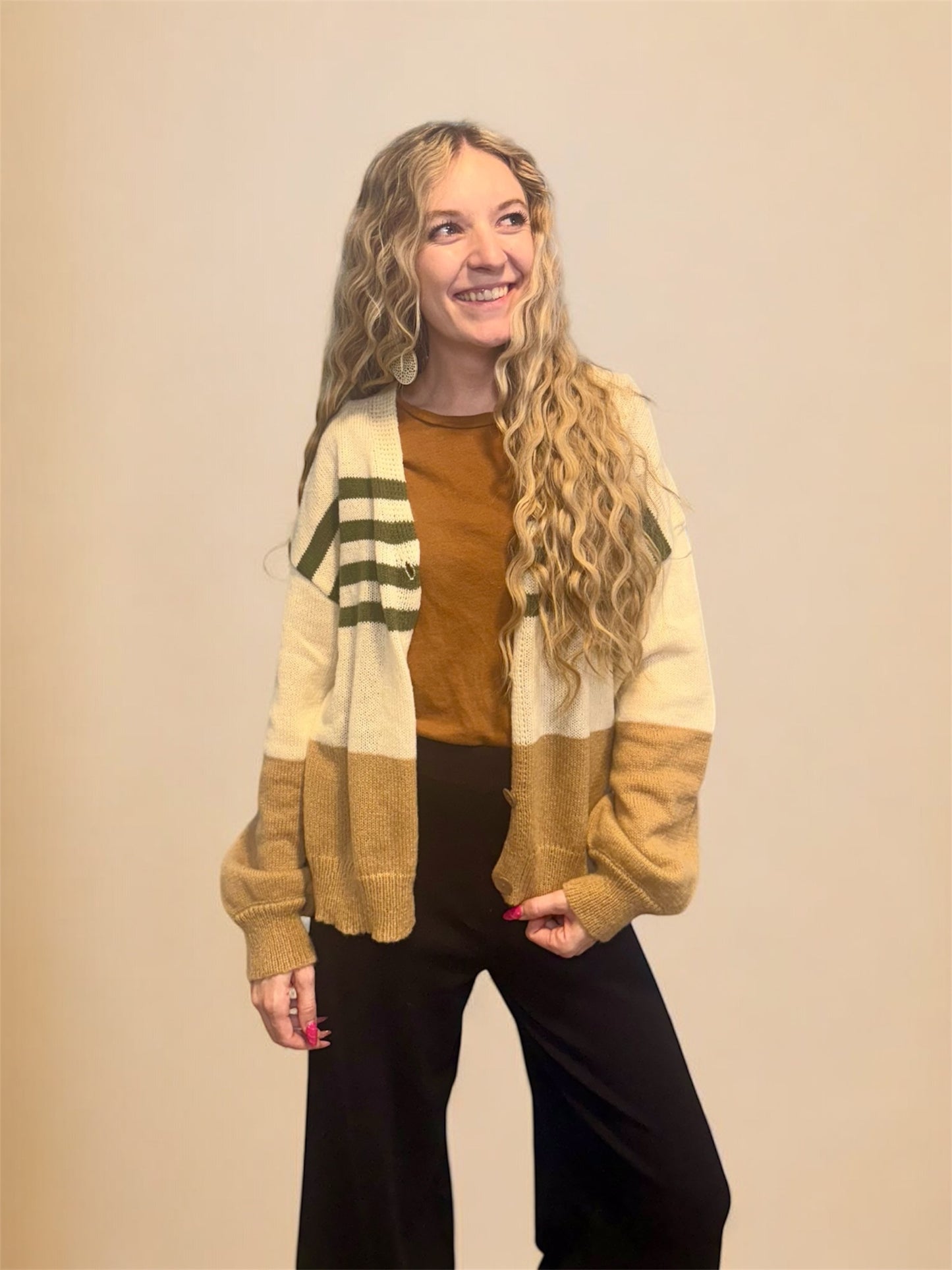 Striped Cardigan Sweater