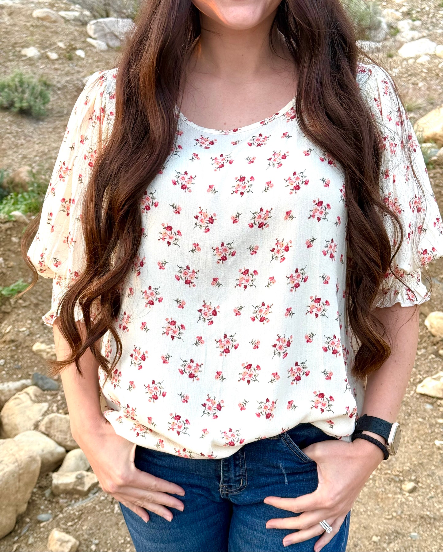 Floral Puff Sleeve Top