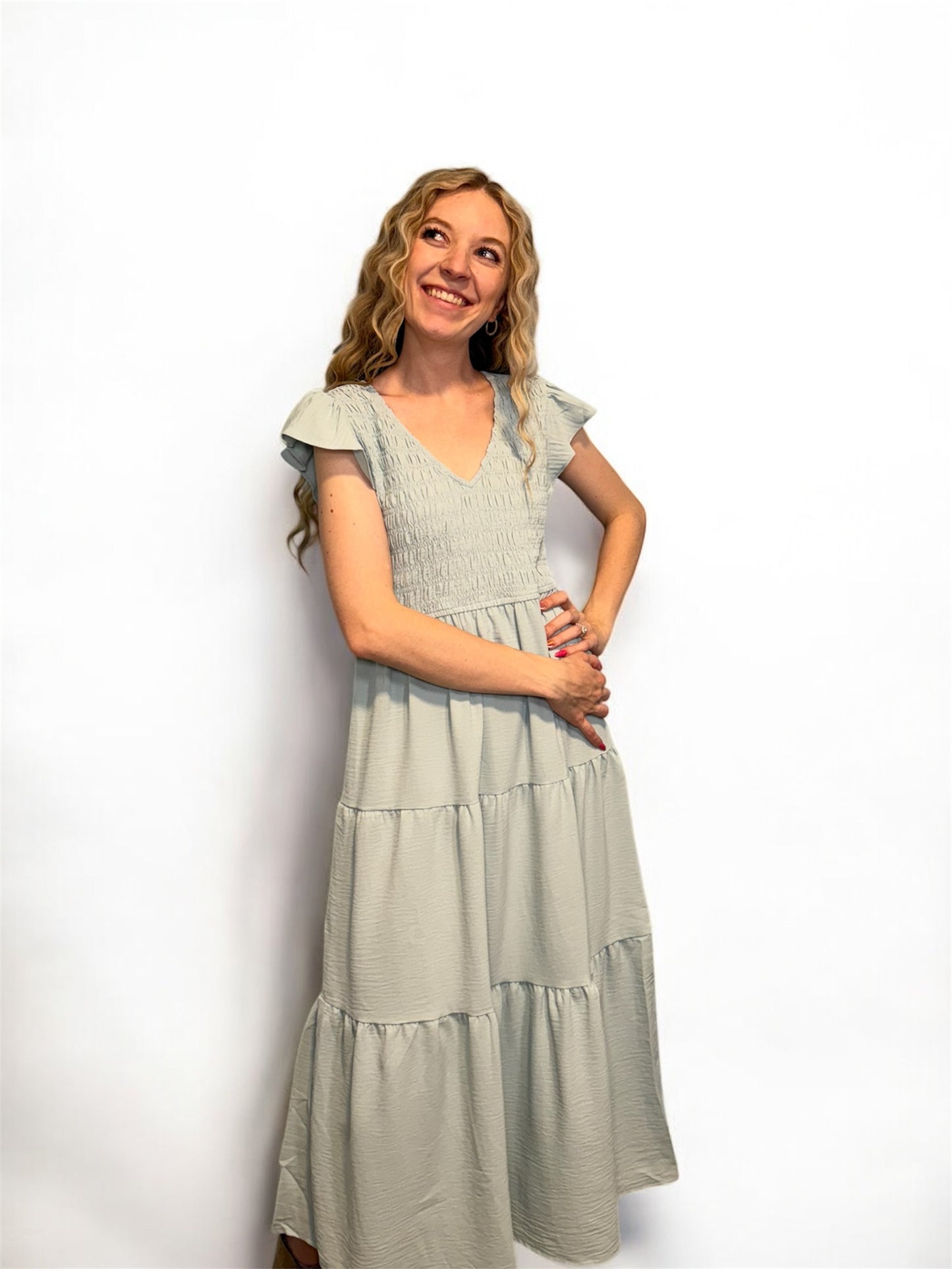 Blue Tiered Dress
