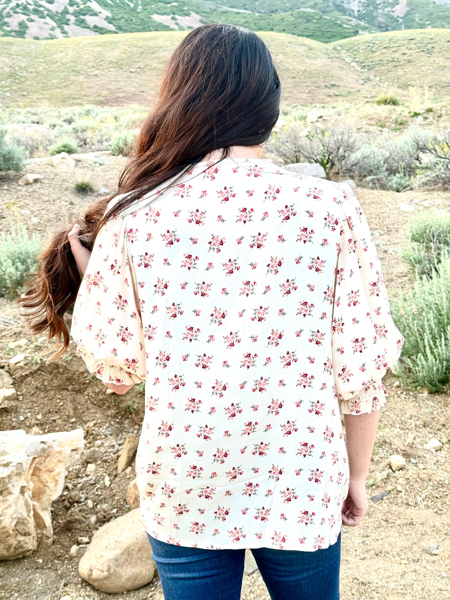Floral Puff Sleeve Top