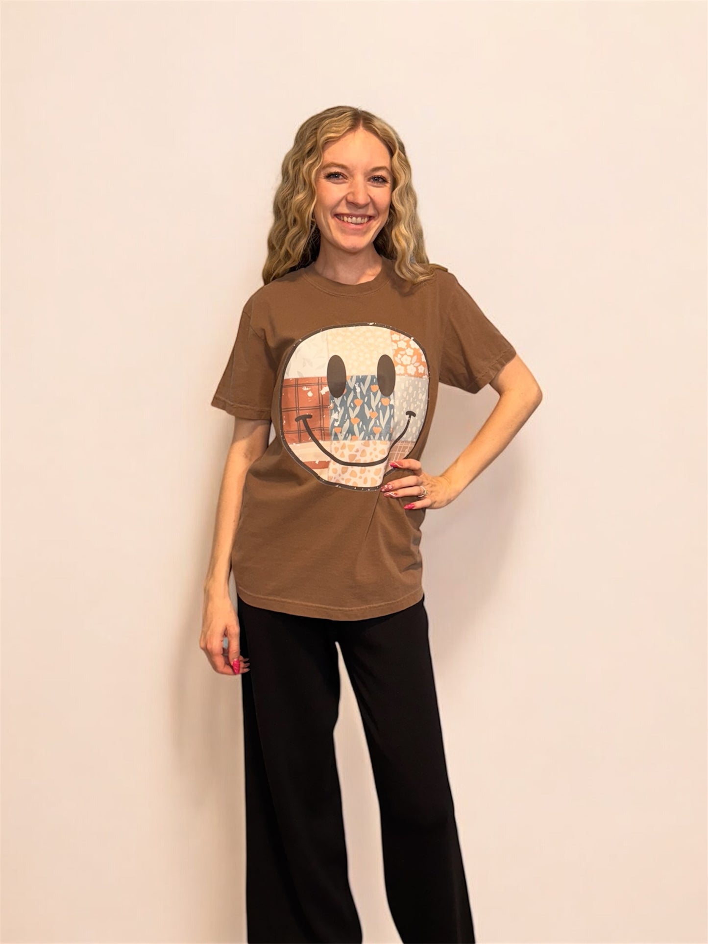 Patchwork Smiley Face T-Shirt