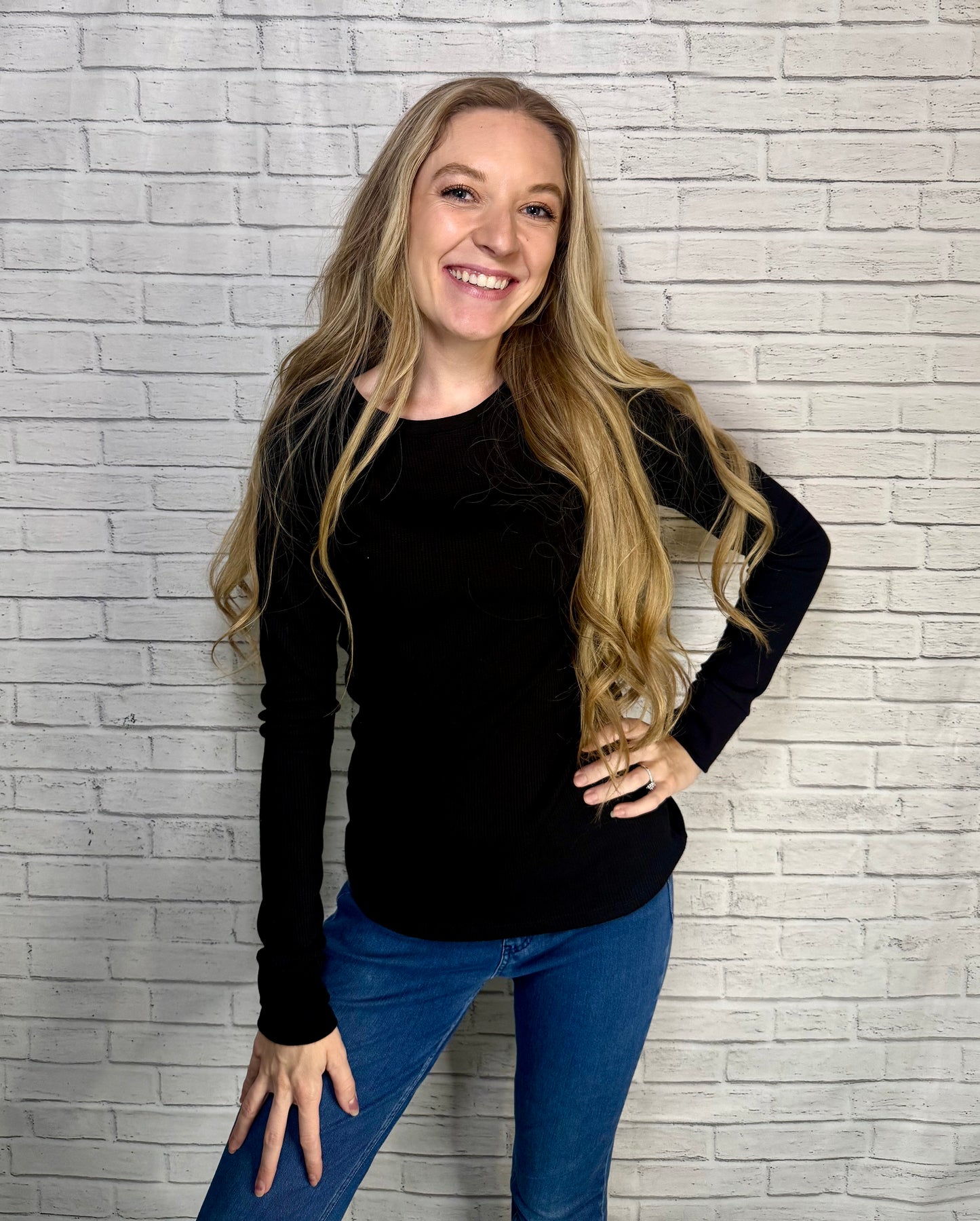 Black Long Sleeve Layering Shirt