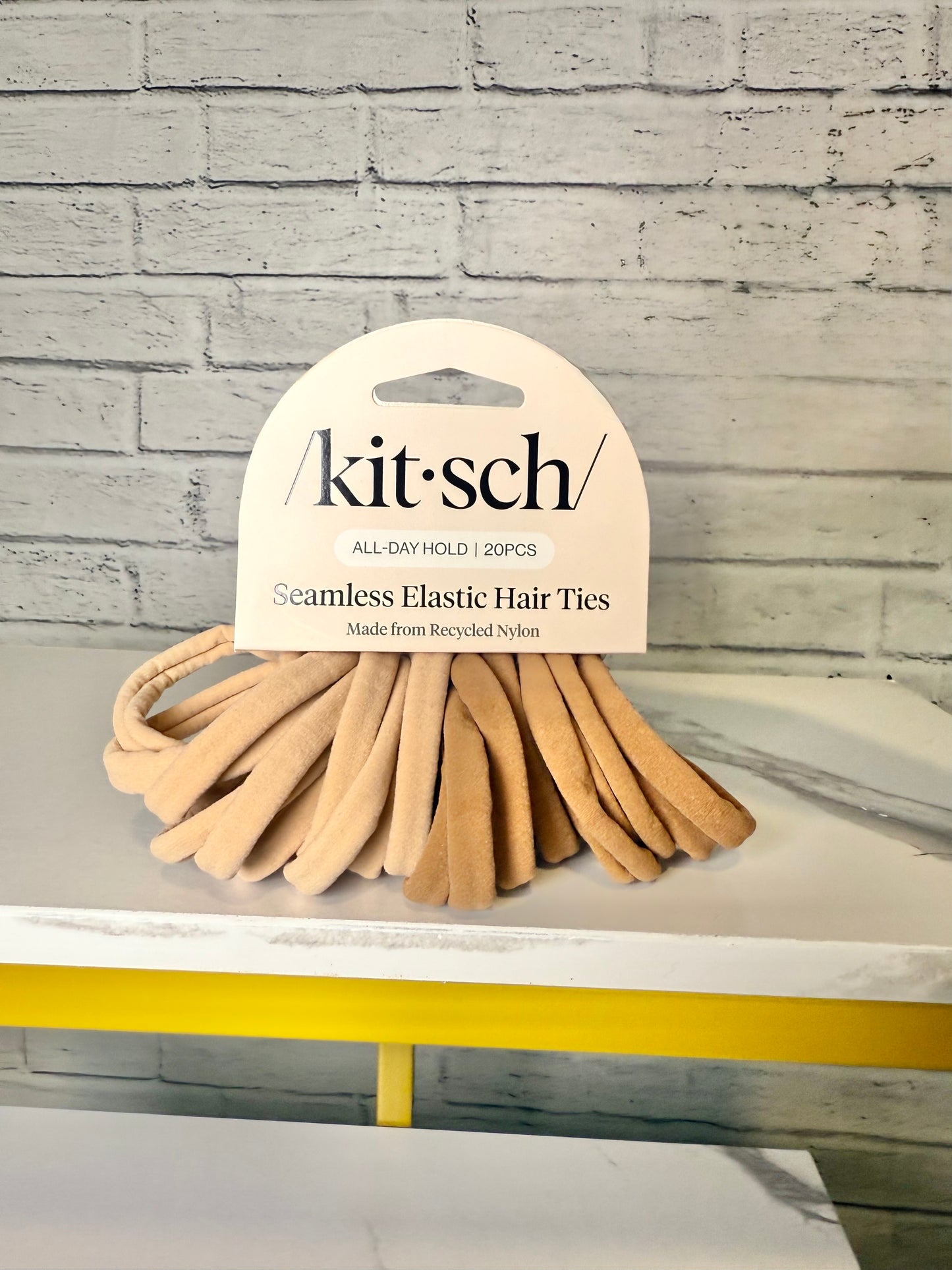 Kitsch Seamless Elastic Hair Ties – Nude (20-Piece Set)