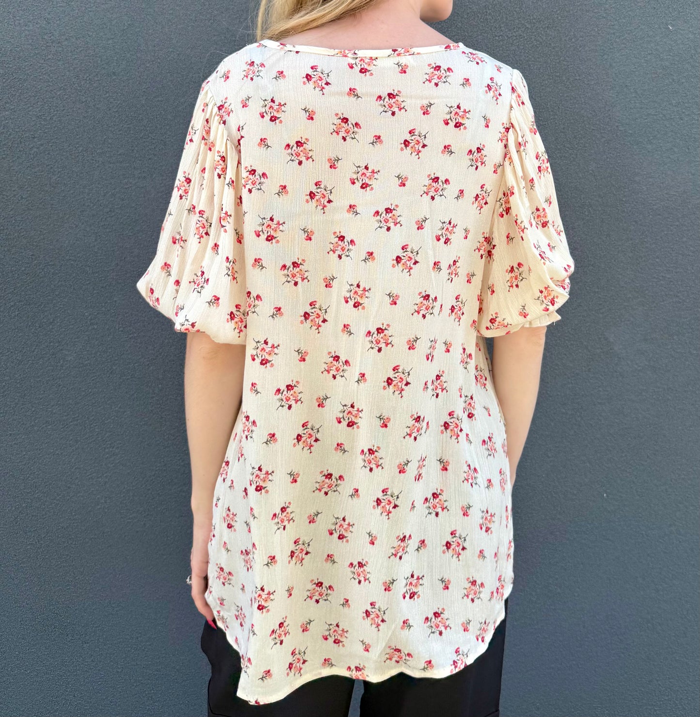 Floral Puff Sleeve Top