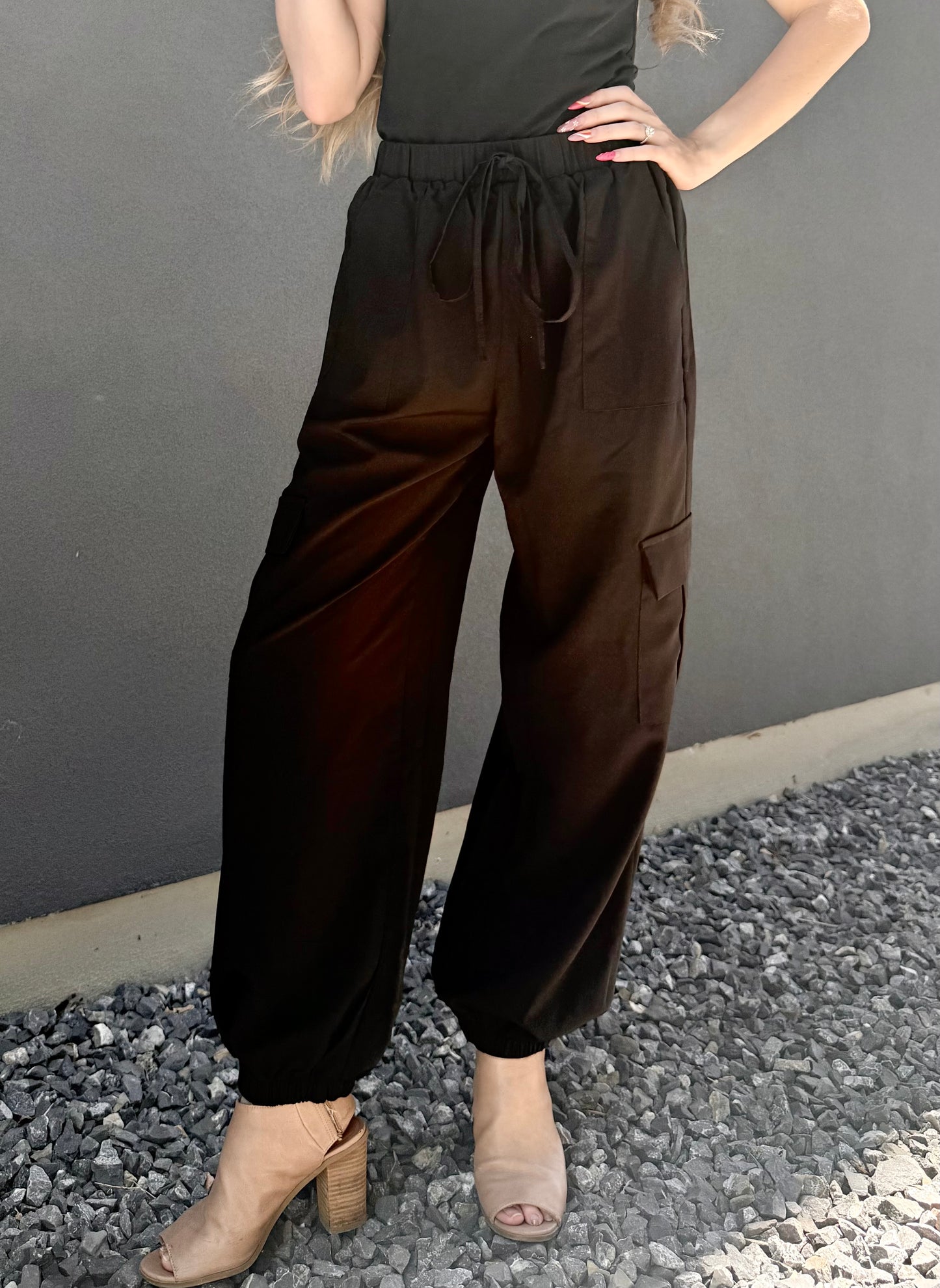 Black Casual Pocket Cargo Pants