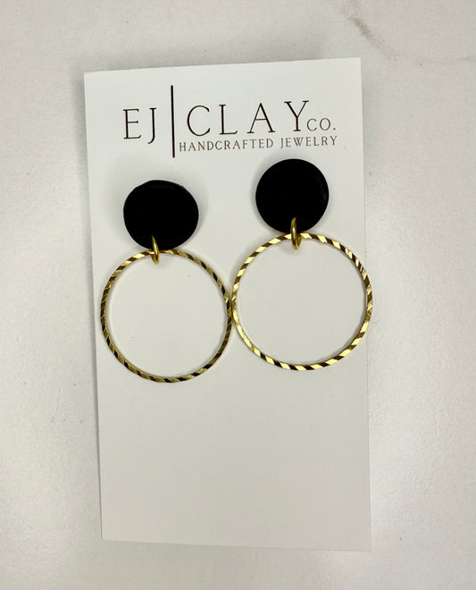 Textured Circle Dangle Earrings