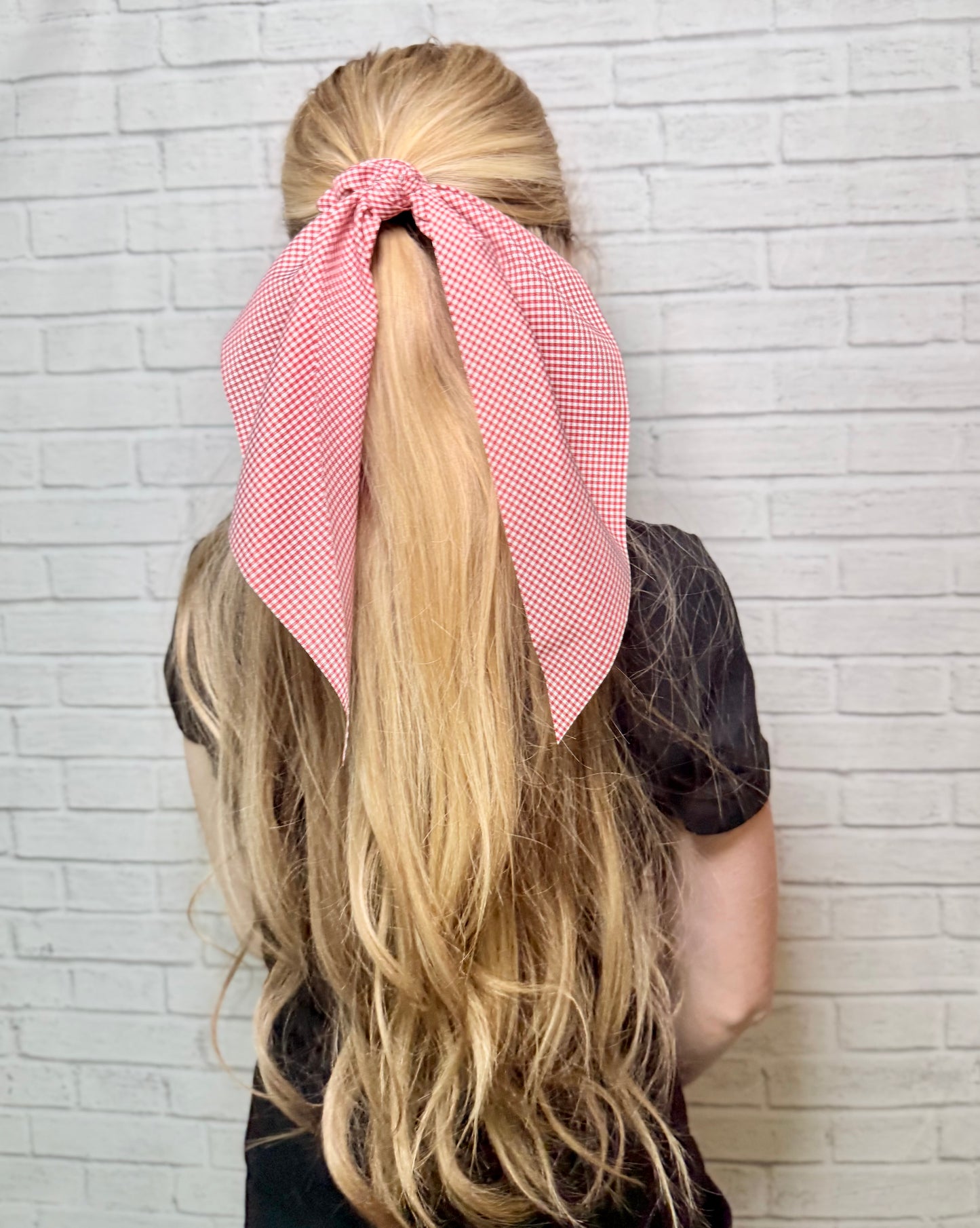 Gingham Long Tail Scrunchies