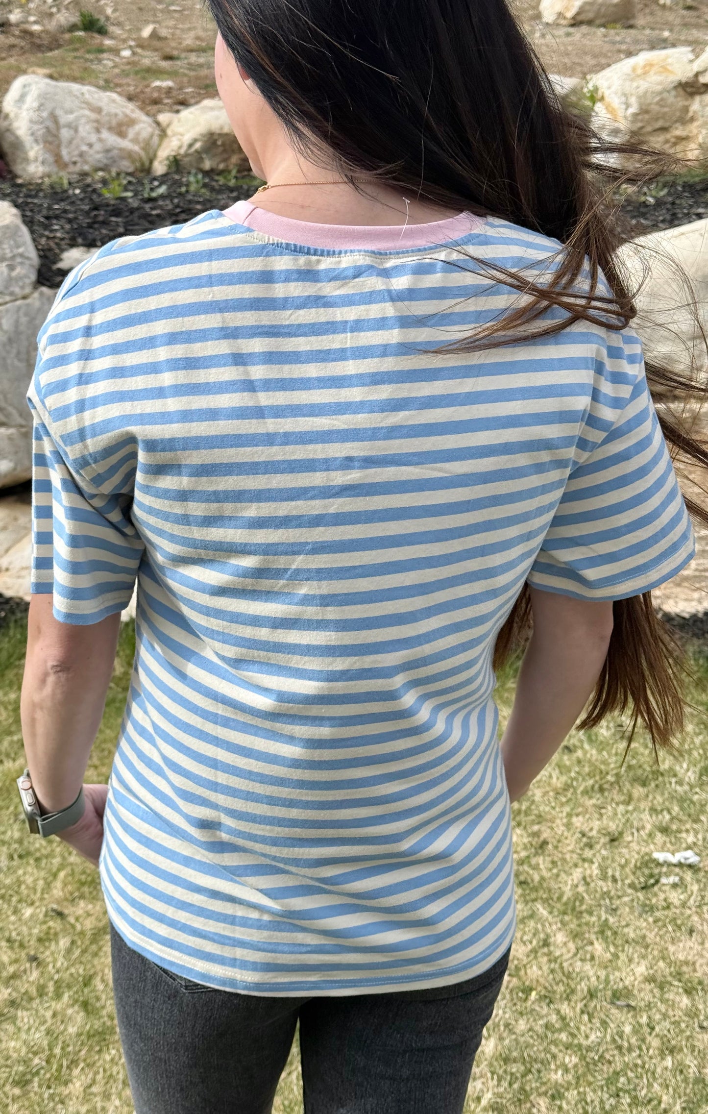 The Blueberry Cream Striped Tee