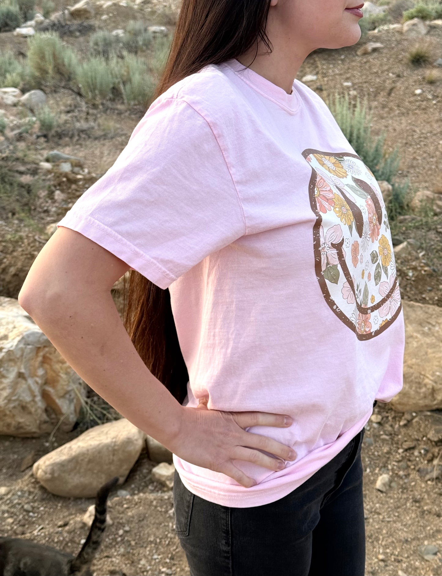 Floral Smiley Face T-Shirt