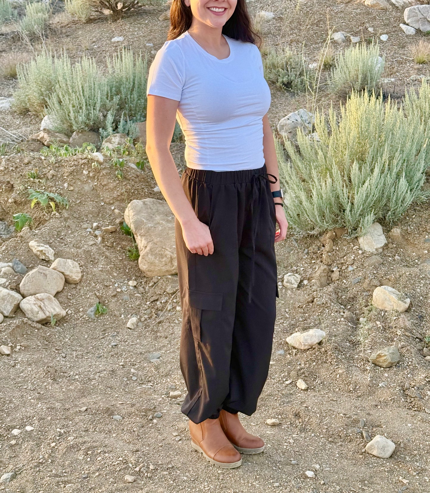 Black Casual Pocket Cargo Pants