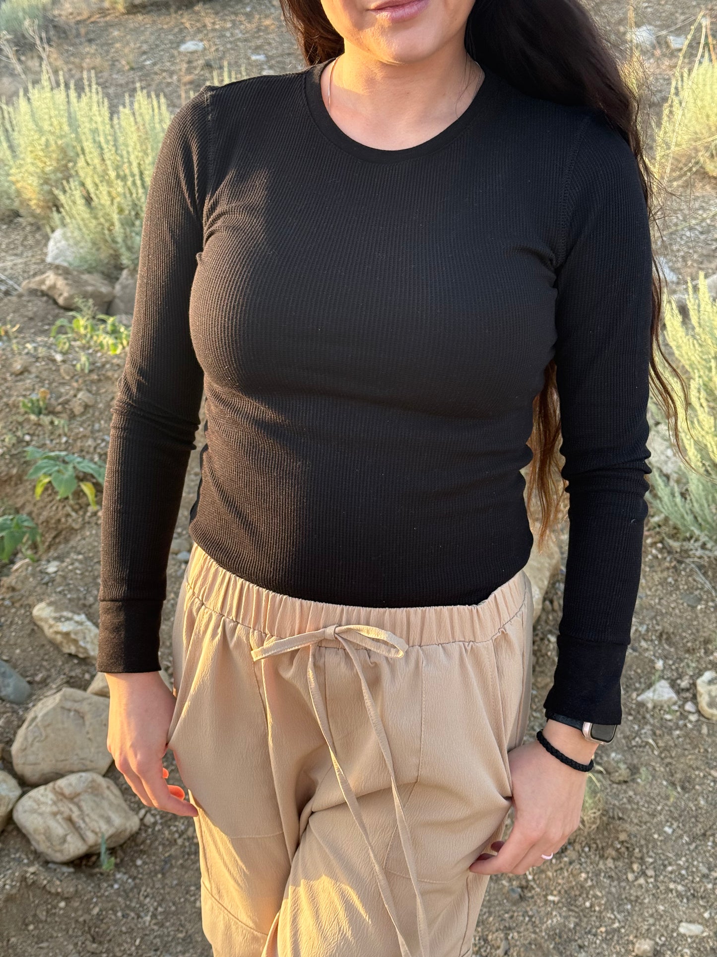 Black Long Sleeve Layering Shirt