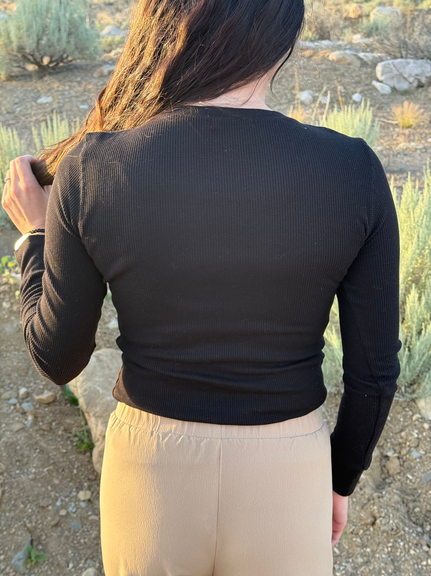 Black Long Sleeve Layering Shirt