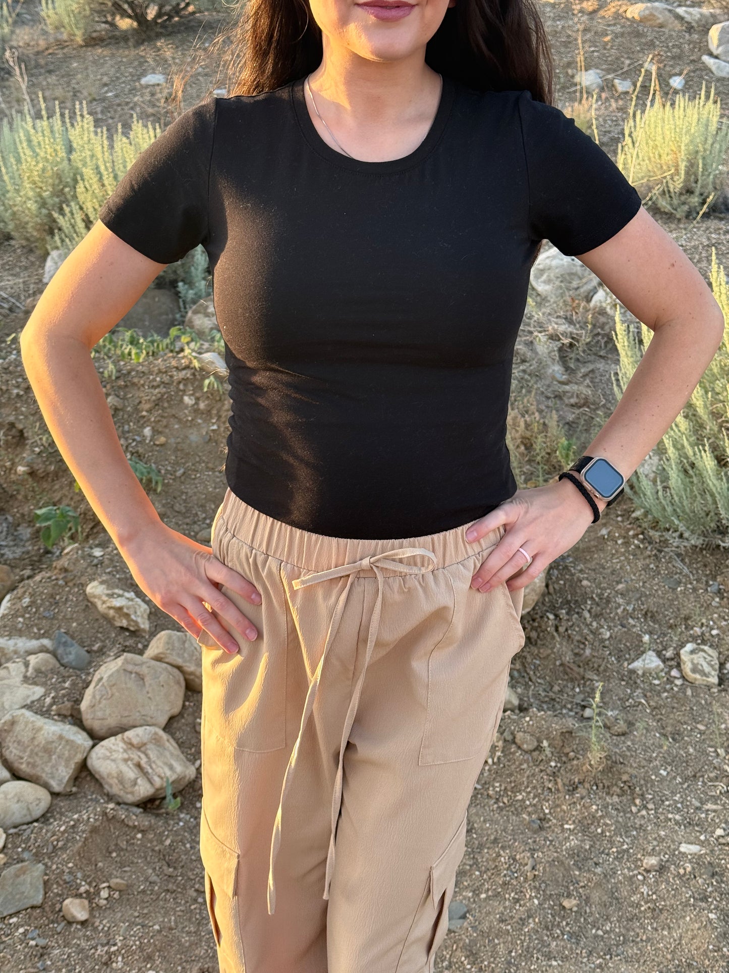 Black Short Sleeve Layering Tee