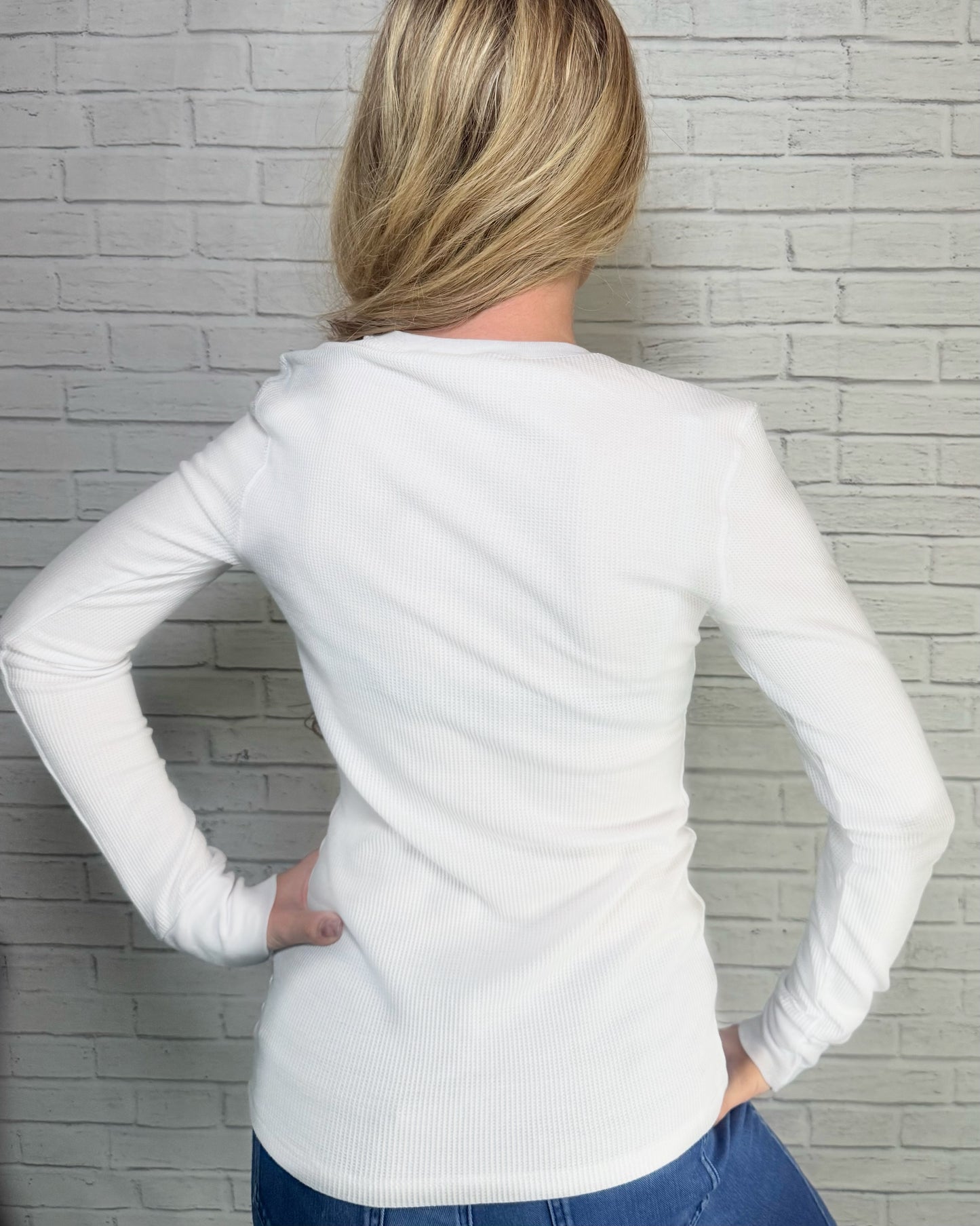 White Long Sleeve Layering Top