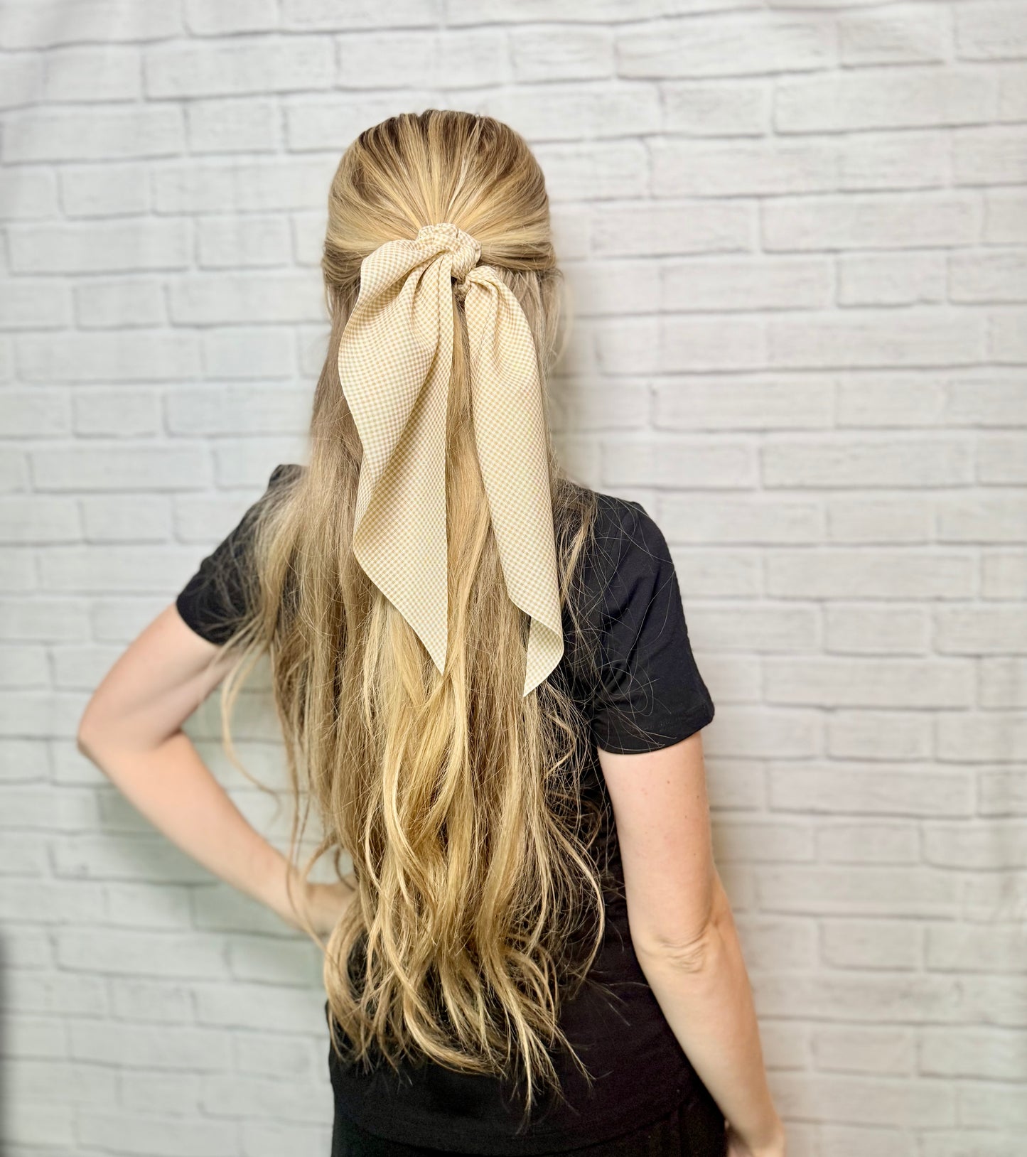 Gingham Long Tail Scrunchies