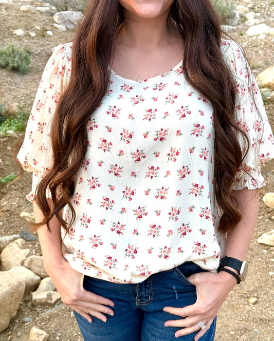 Floral Puff Sleeve Top