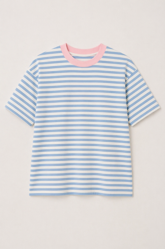 The Blueberry Cream Striped Tee