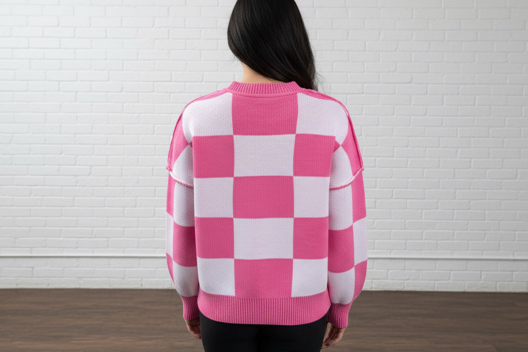 The Check Pink Out Sweater