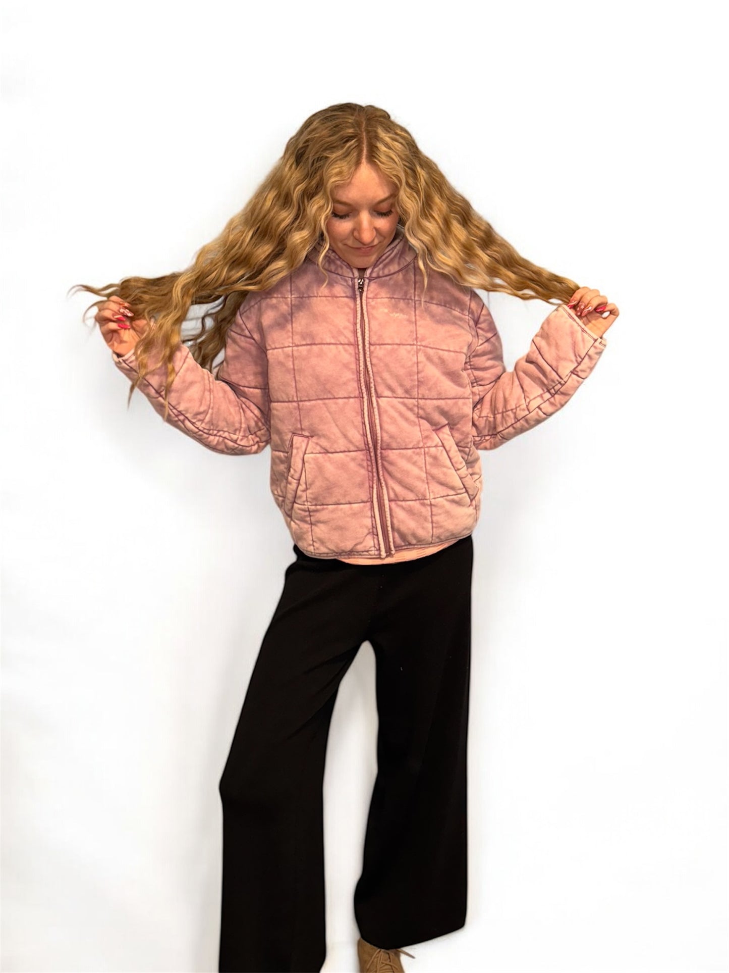 Quilted Dusty Pink Jacket