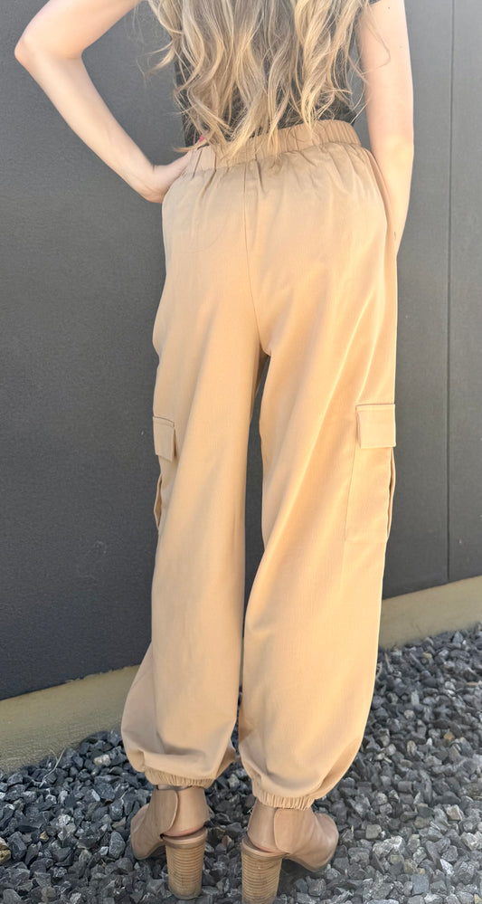 Khaki Casual Pocket Cargo Pants