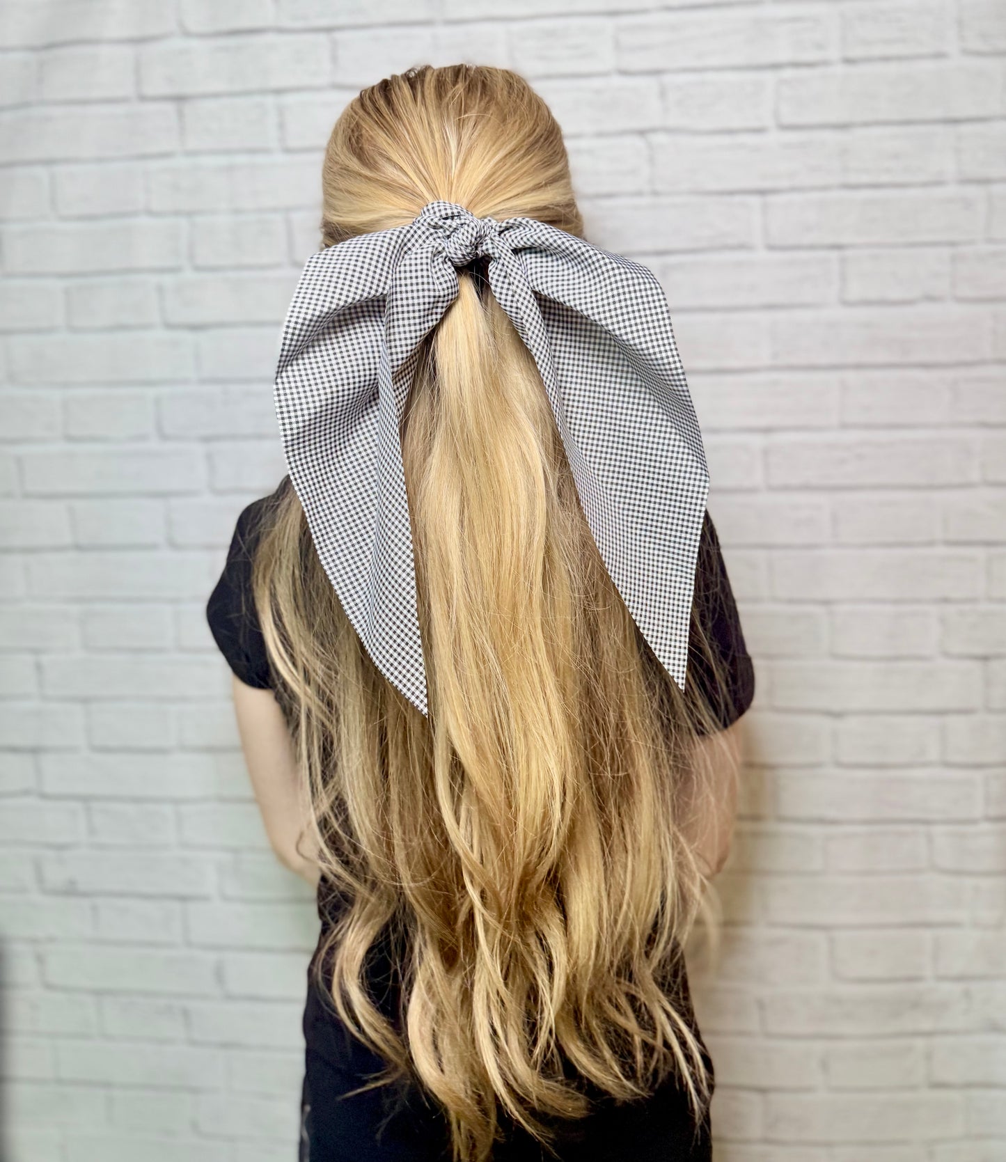 Gingham Long Tail Scrunchies
