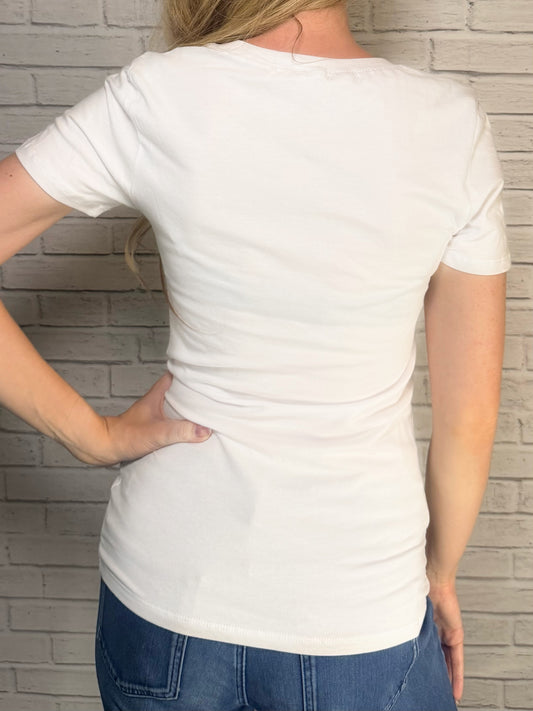 White Short Sleeve Layering Tee