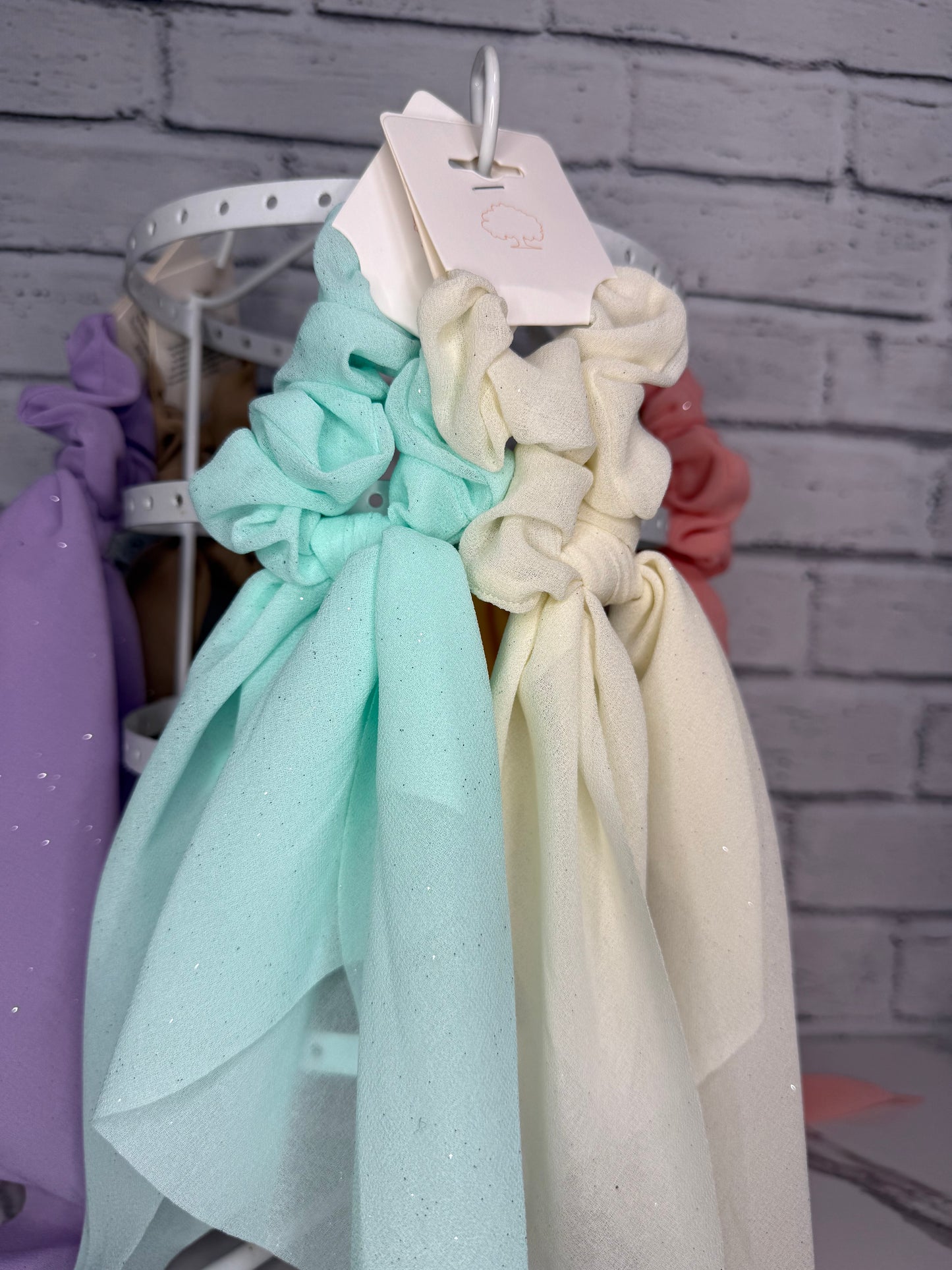 Sheer Sparkle Long Tail Scrunchies