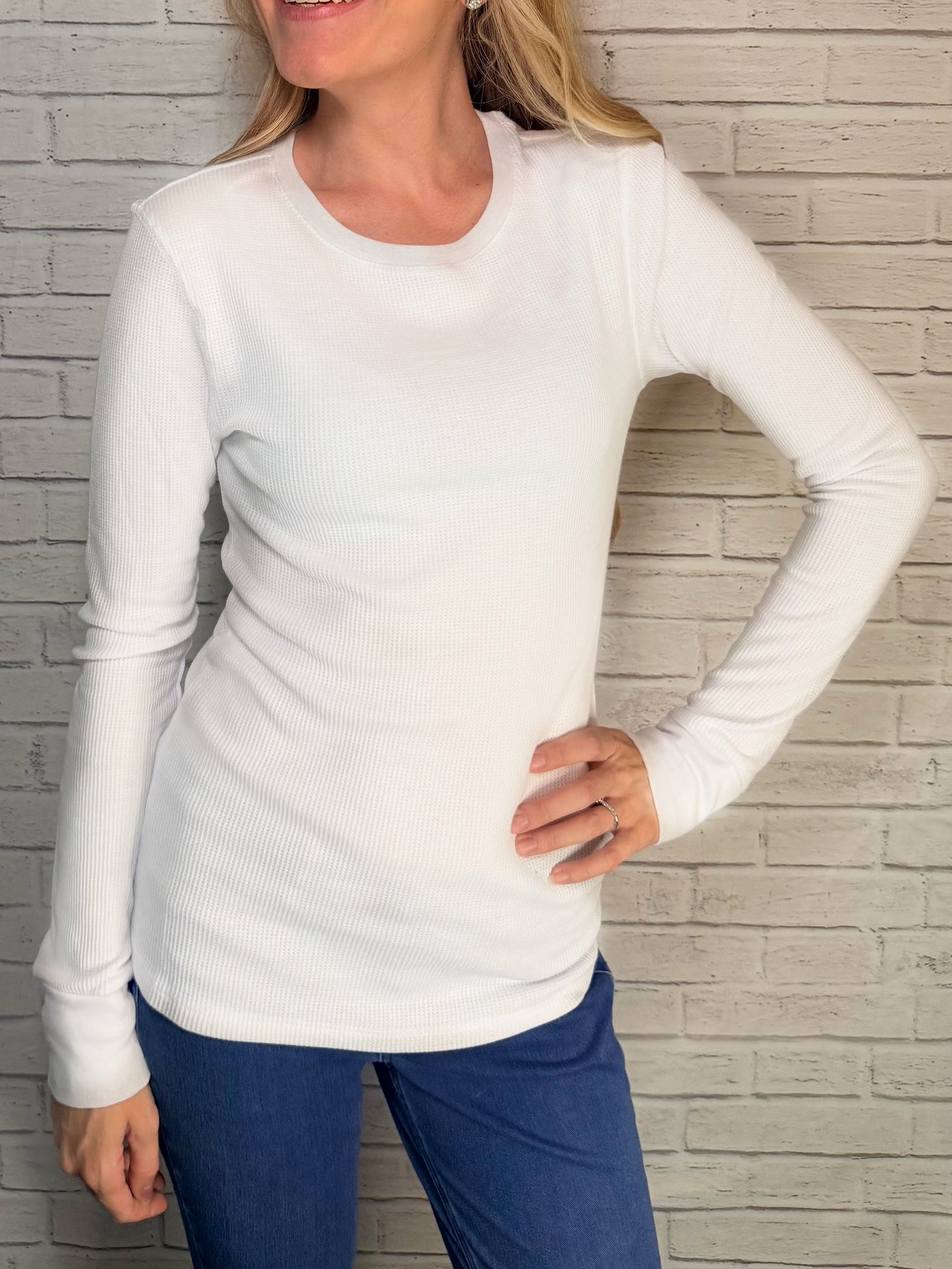 White Long Sleeve Layering Top