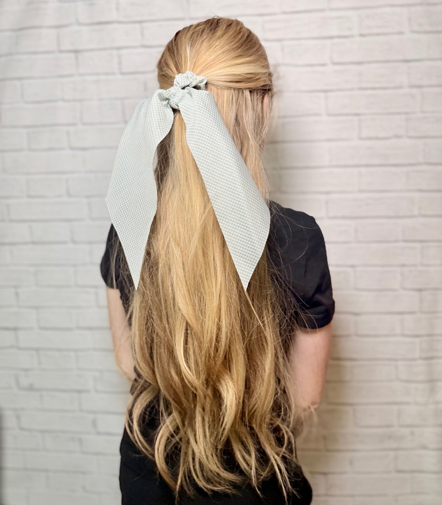 Gingham Long Tail Scrunchies
