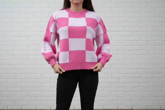 The Check Pink Out Sweater