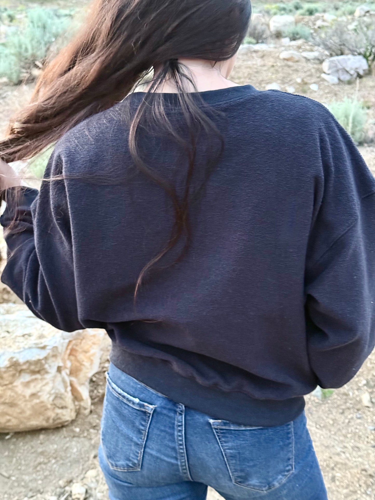 Navy Color Block Sweater
