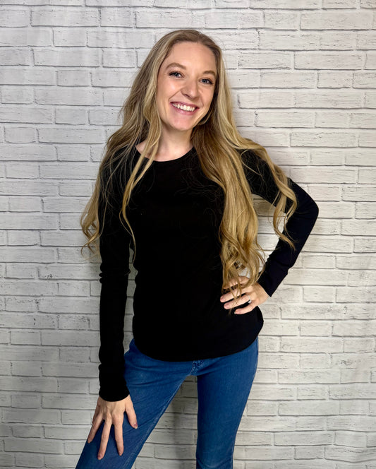 Black Long Sleeve Layering Shirt