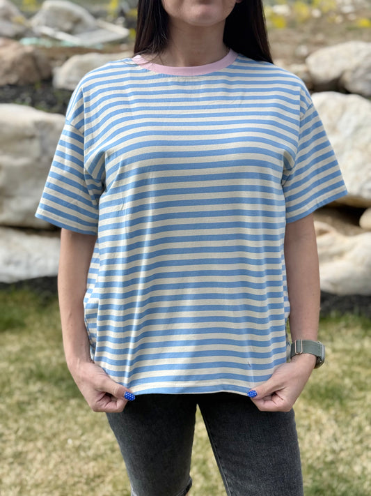The Blueberry Cream Striped Tee