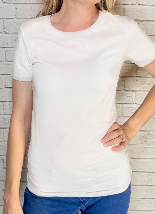 White Short Sleeve Layering Tee