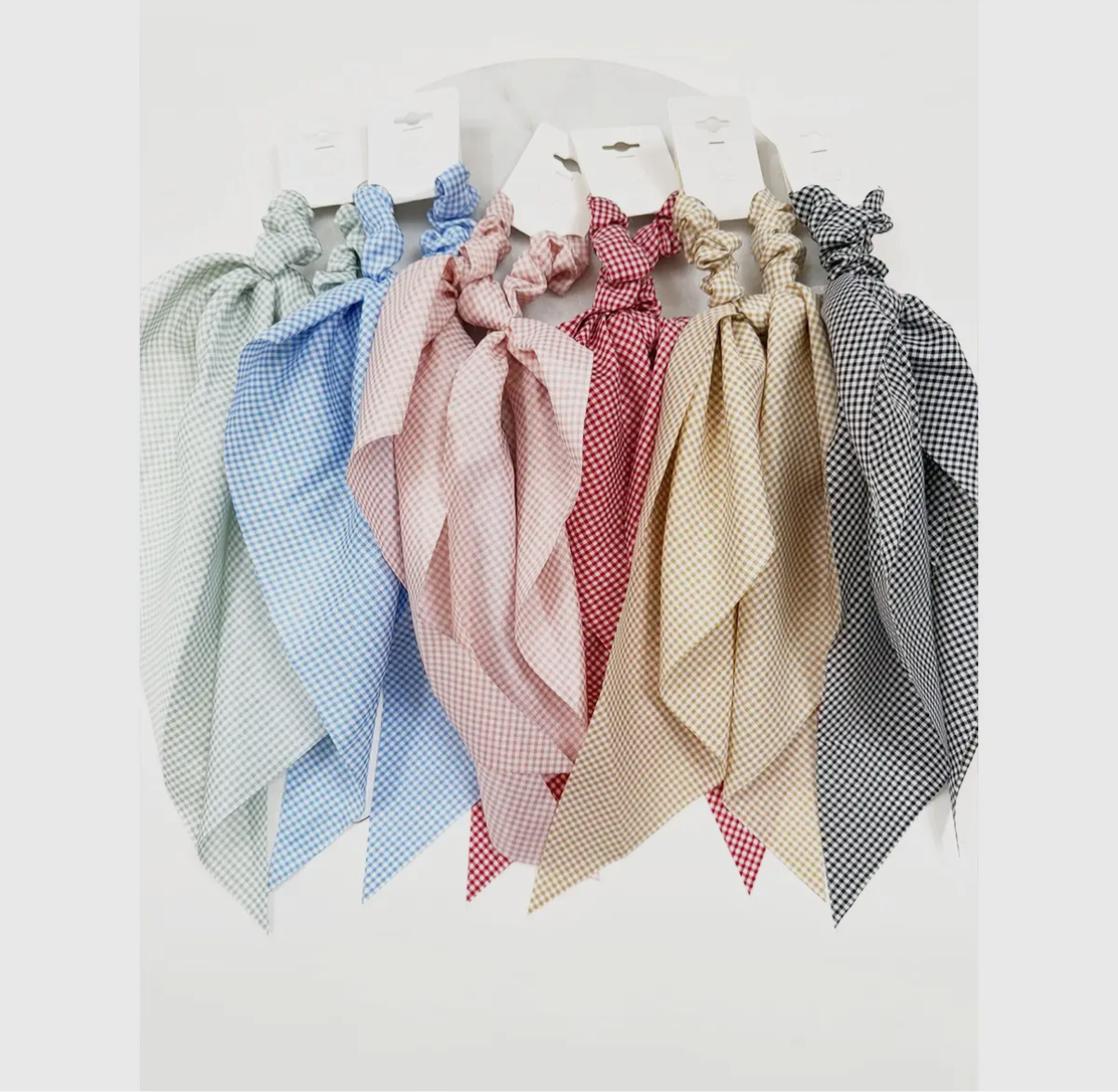 Gingham Long Tail Scrunchies