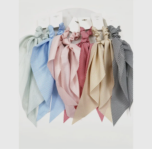 Gingham Long Tail Scrunchies
