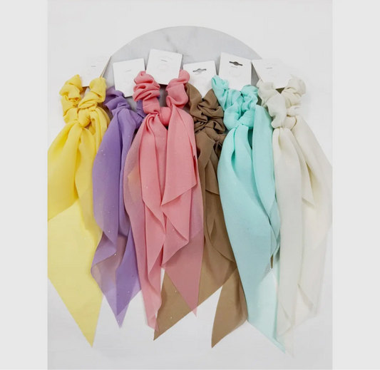 Sheer Sparkle Long Tail Scrunchies