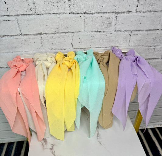 Sheer Sparkle Long Tail Scrunchies