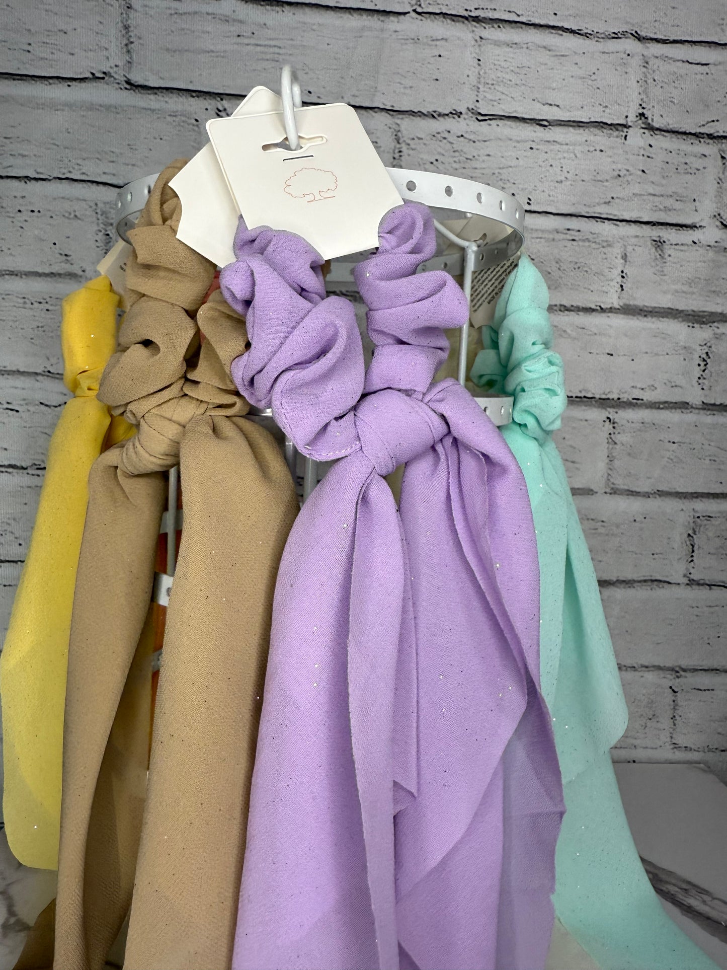 Sheer Sparkle Long Tail Scrunchies