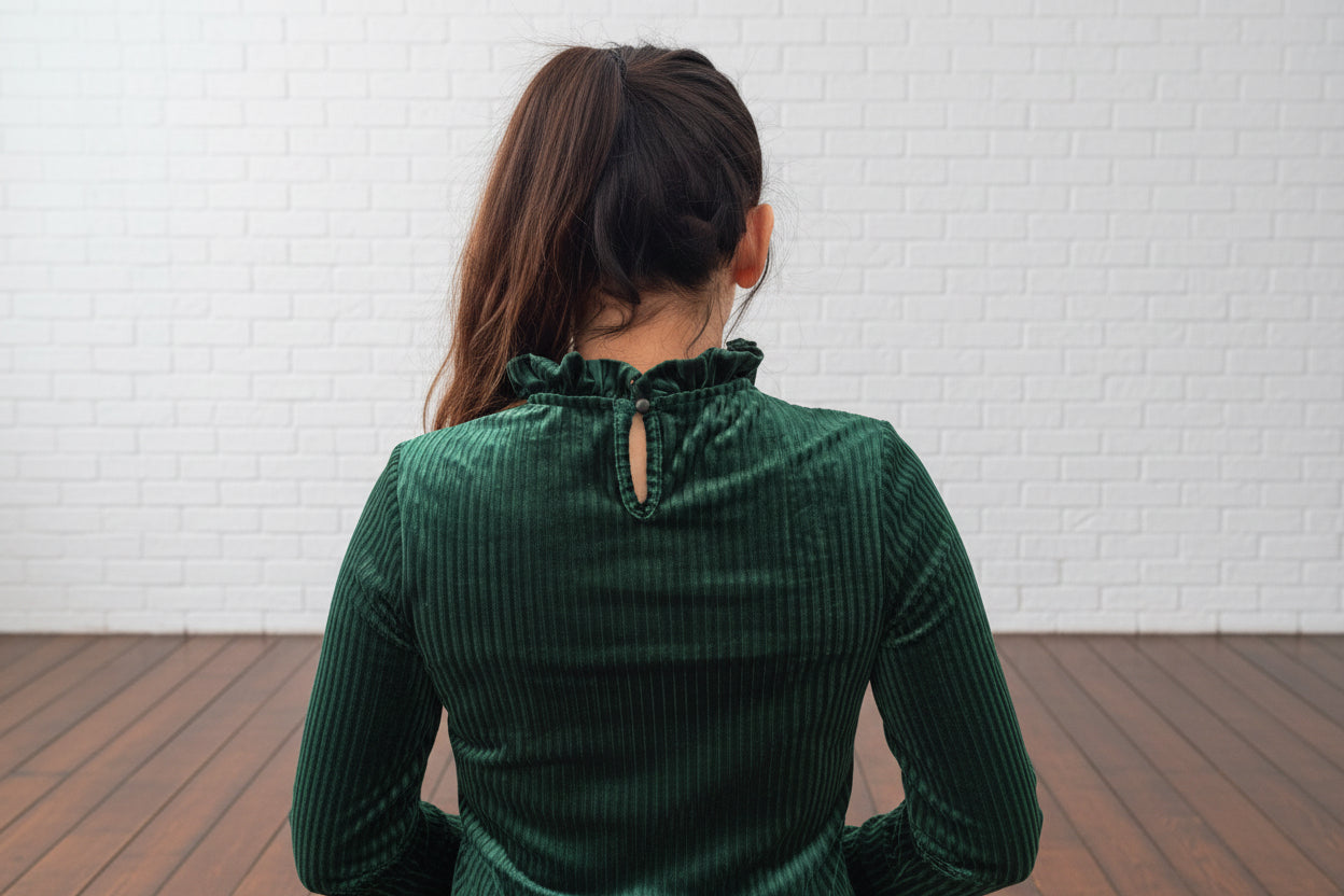 The Romantic Emerald Velvet Dress