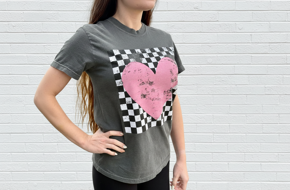 The Love in Check Tee