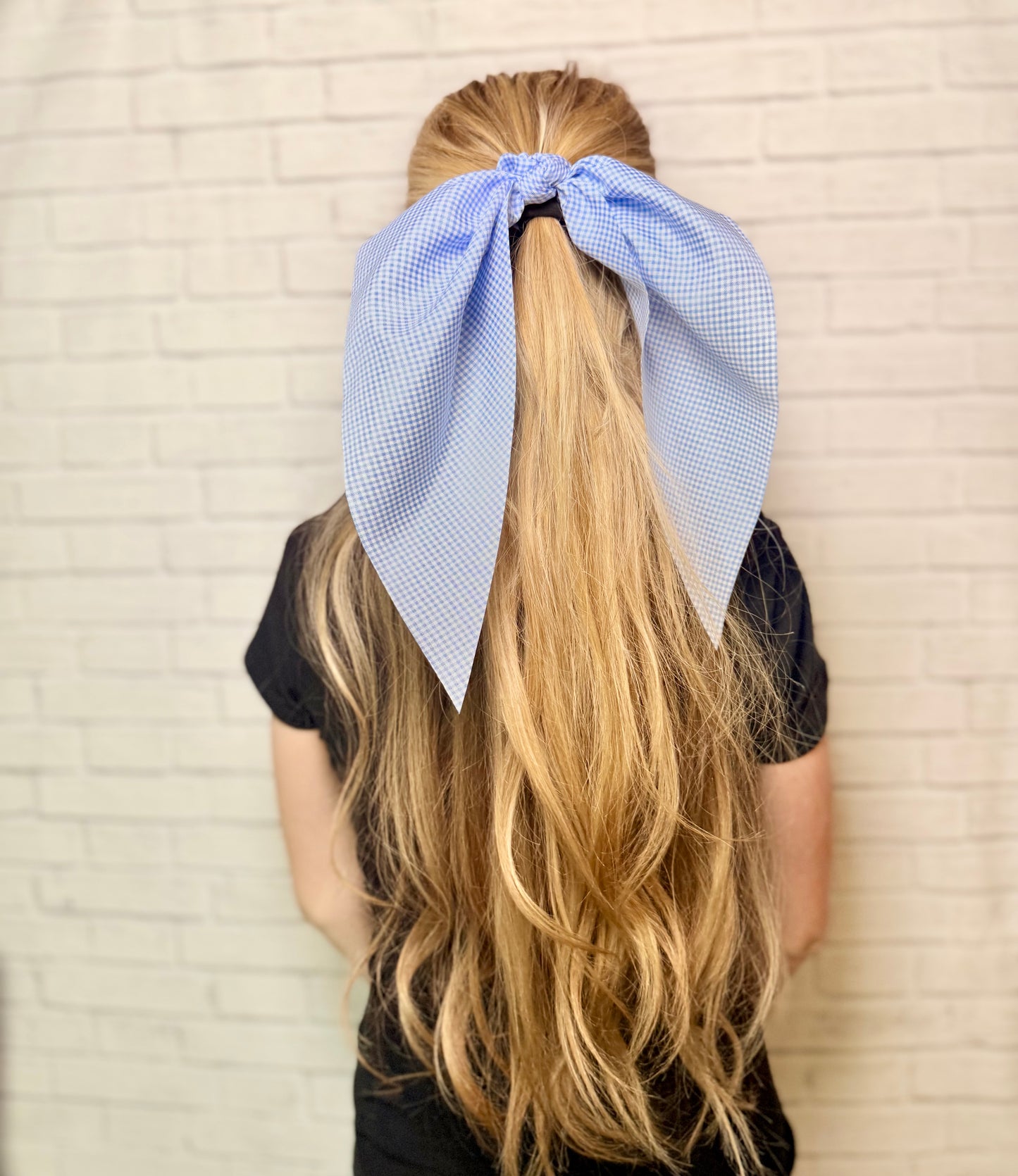Gingham Long Tail Scrunchies