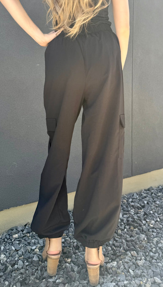 Black Casual Pocket Cargo Pants