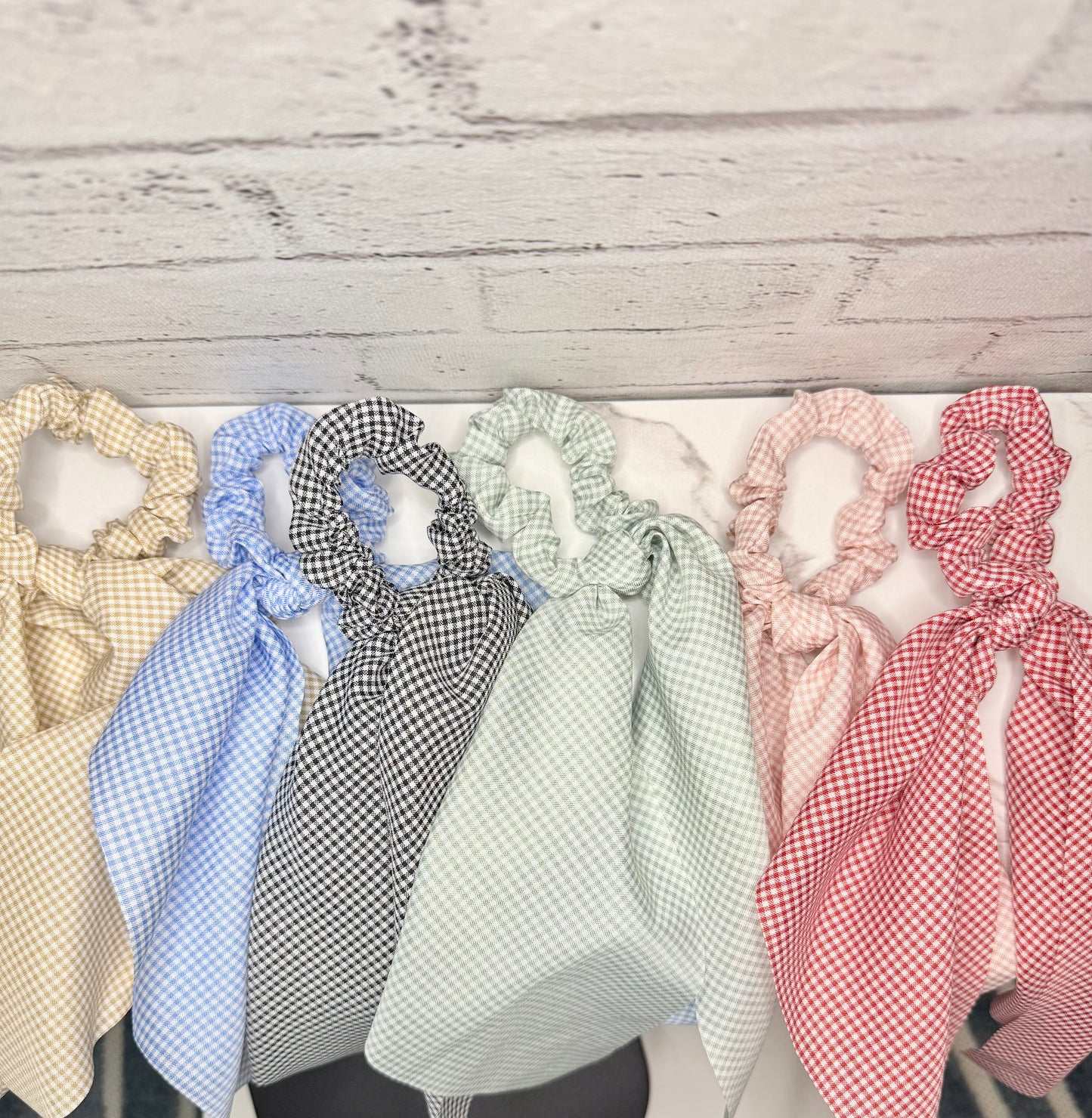 Gingham Long Tail Scrunchies