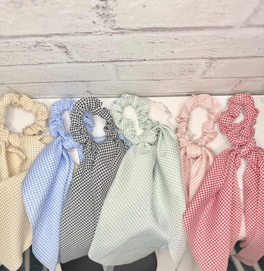 Gingham Long Tail Scrunchies