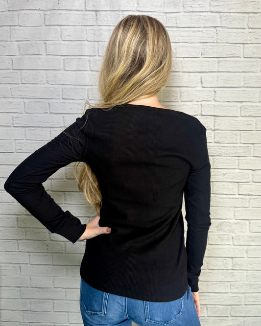Black Long Sleeve Layering Shirt