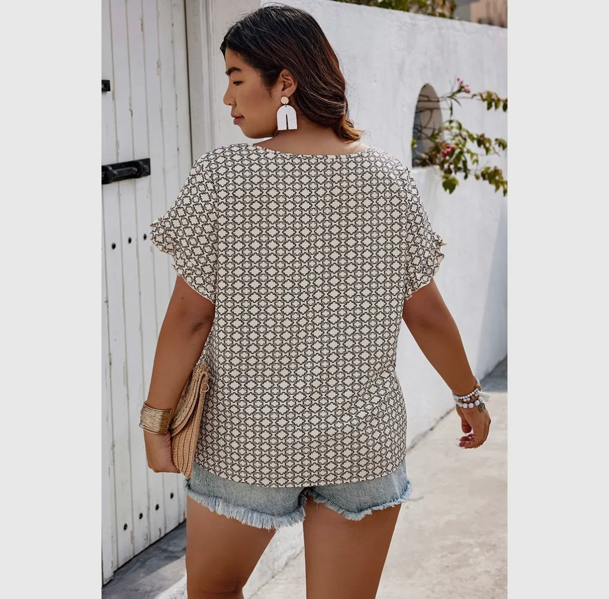 (Plus Size) All Over Print Blouse