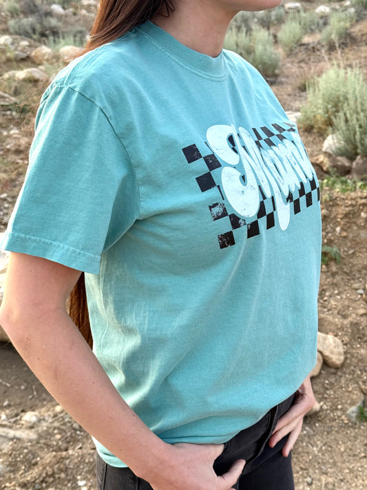 Retro Checkered Mama T-Shirt