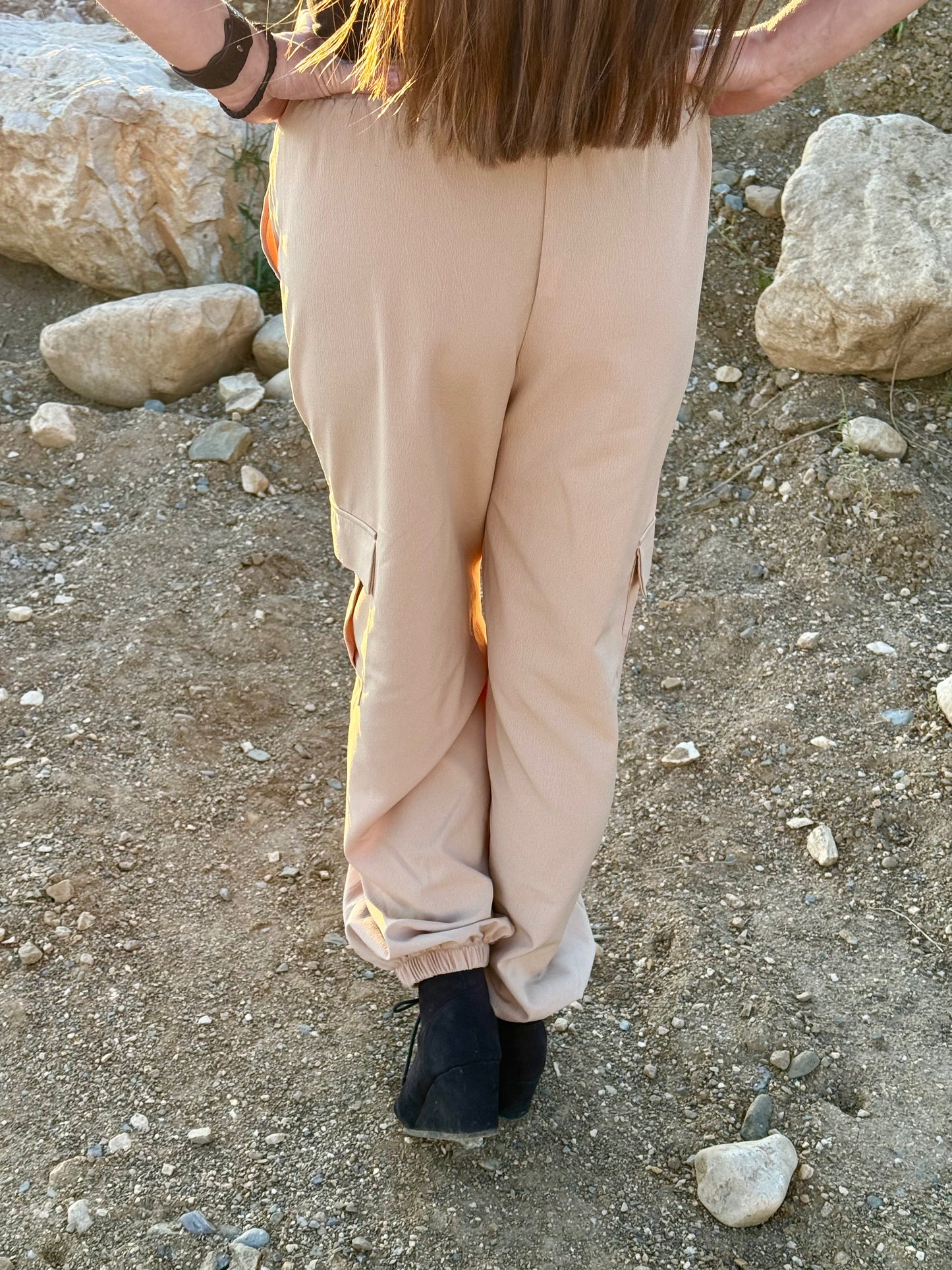 Khaki Casual Pocket Cargo Pants
