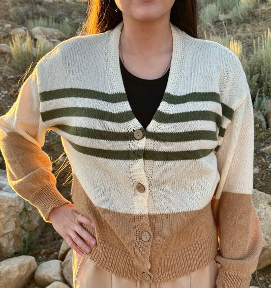 Striped Cardigan Sweater